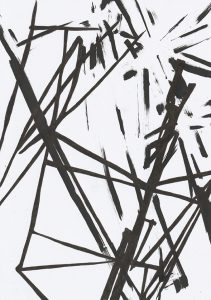 VARIATIONS III, Acrylfarbe und Tusche auf Papier, 29,7 cm x 21 cm, 2025